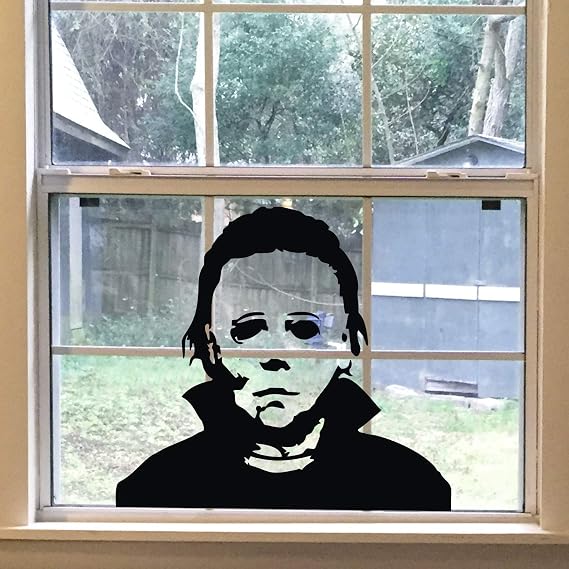 FlyWallD Halloween Holiday Decals Michael Myers Horror Living Room Sticker Funny Door Window Mirror Vinyl Art Decor