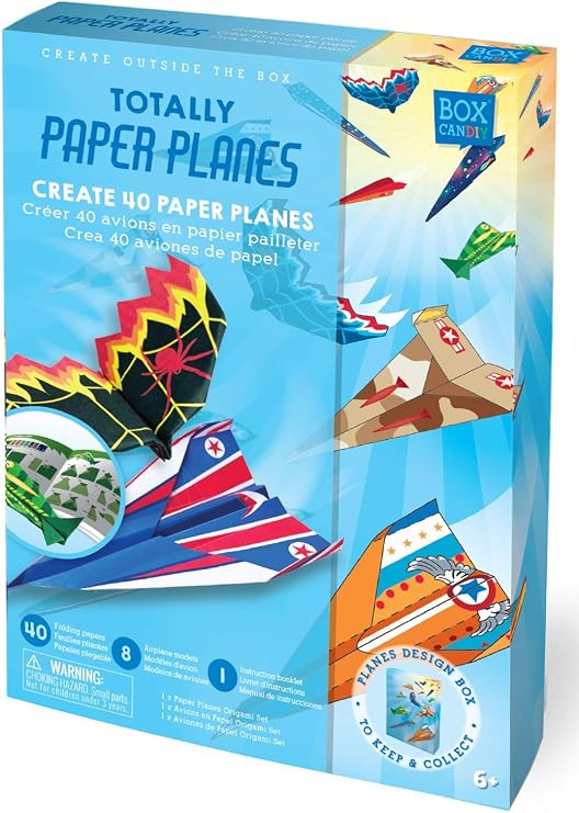BOX CANDIY Totally Paper Planes Fold and Fly Origami Airplane Art Set to Make and Fly 40 Planes