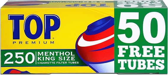 TOP - Menthol RYO King Size Filter Tubes - 250 Tubes per Box