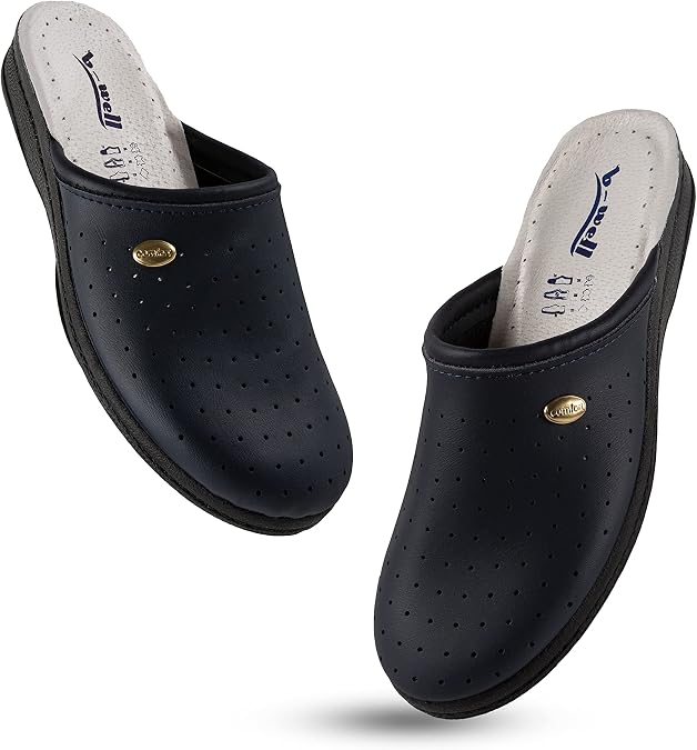 B-well Aerial Lady/Man Medical Shoes Women's Clogs Hospital Shoes Women's Antibacterial in Sizes 35-46 (EU Shoe Size System Adult Numeric Blue 43)