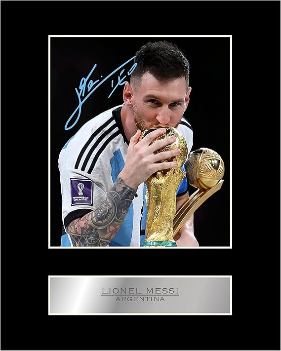 Generic Lionel Messi Pre Printed Signature Signed Mounted Photo Display #01 Printed Autograph Picture 10x8 Inch Mount