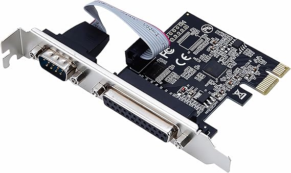 2-Port PCIe RS-232 DB9 Serial Port Card - Windows XP/7/8/10/11 & Linux Compatible (32/64bit) for Fast Data Transfer (PCIe1X to Serial to Parallel Port)