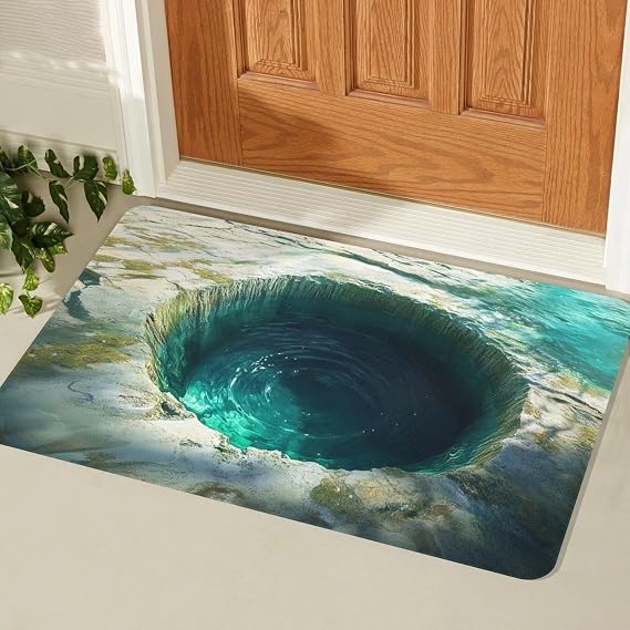 3D Realistic Pattern Carpets Optical Illusion doormat entry mat indoor,outdoor entrance rugs,Super Absorbent Ultra Thin- Non Slip Quick Dry