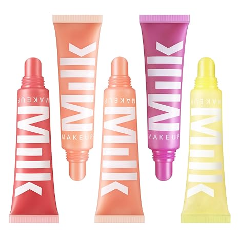 Milk Makeup Balmade Electrolyte Lip Balm Hydrating, Sheer Gloss Nourishes + Replenishes Moisture Clean, Vegan Formula with High-Shine Finish 5-Pack 0.4 oz Each