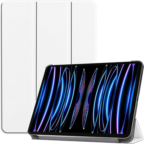 Tablet Cover for Apple iPad Pro 12.9 3rd 4th Generation(2018 2020 Release),Ultra Slim Folio Stand Lightweight Leather Case for Apple iPad Pro 12.9" Gen 3th 4th (KST-White)