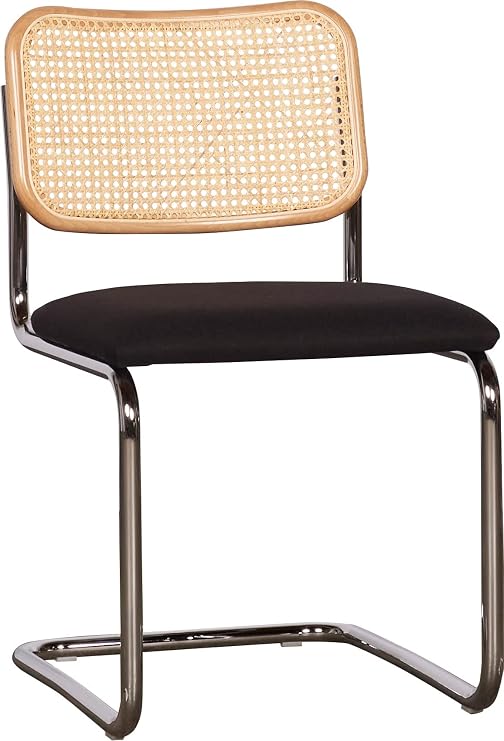 Knoll Cesca Armless Upholstered Chair (Black/Cane)