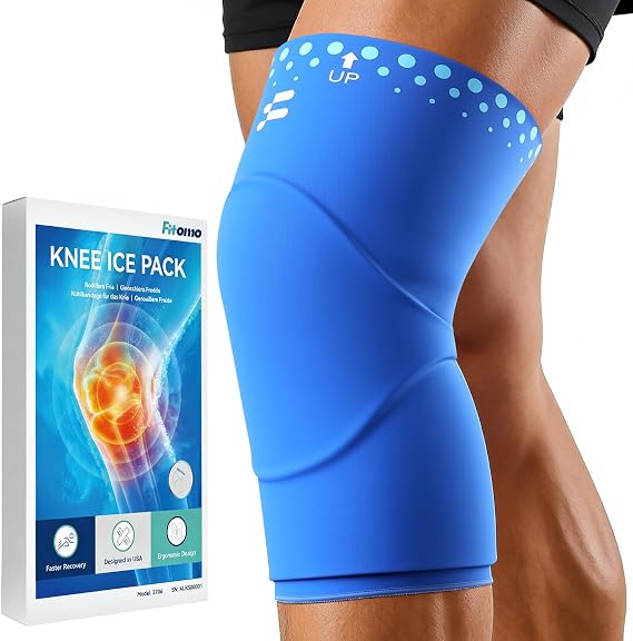 Fitomo Knee Ice Pack Wrap, Flexible Reusable Gel Pack for Knee Pain Relief