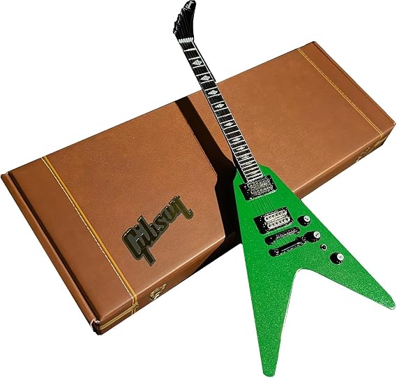 AXE HEAVEN Dave Mustaine Gibson Flying V EXP Rust in Peace Alien Tech Green Mini Guitar Model