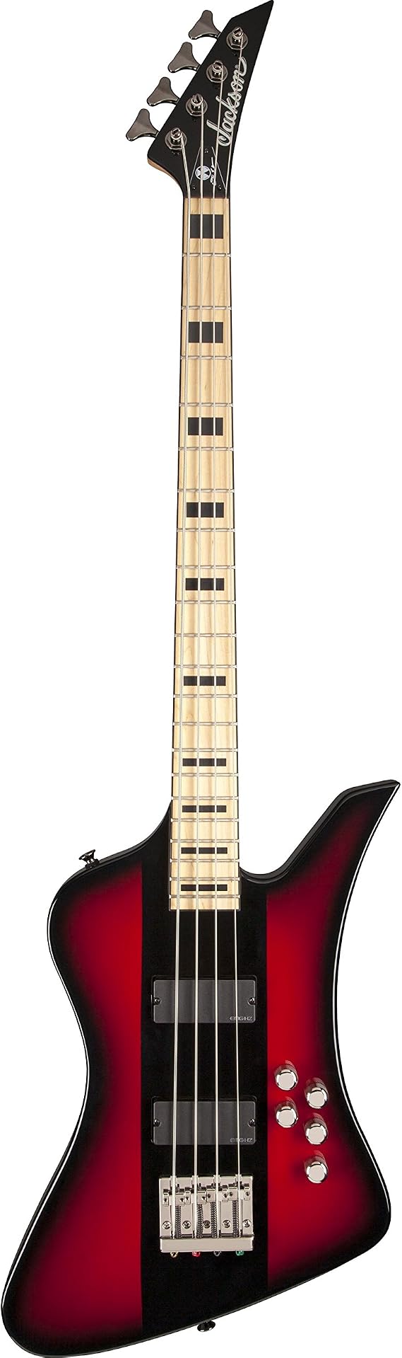 Jackson X Series Signature David Ellefson Kelly Bird IV Bass, Red Stripe, Maple Fingerboard | Maple Fingerboard