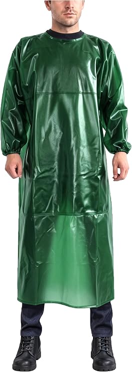 SUJAN Waterproof Smock Apron with Sleeves Chemical Resistant Coverall | Premium Chemical Shield: Expertly engineered to resist acids, alkalis, and oils, ensuring reliable safety in workplaces.