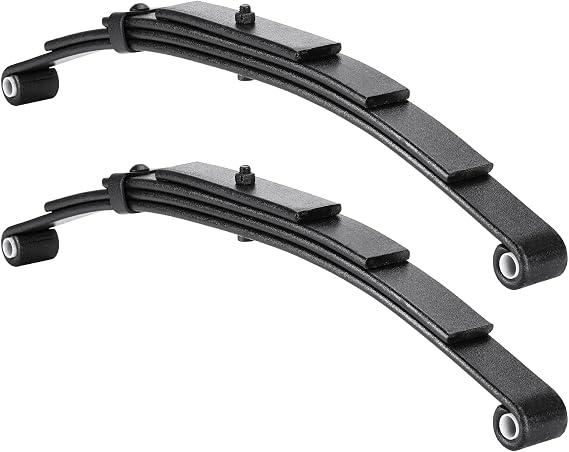 Youxmoto Trailer Leaf Springs 4 Leaf Double Eye 2500lbs for 5000 lbs Axle, 25-1/4" L, 1-3/4" Width, 3/8" THK; Heavy Duty Steel Plate Springs 2pcs