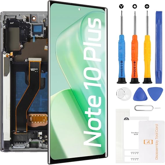 OLED for Samsung Galaxy Note 10 Plus Screen Replacement 6.8" SM-N975 SM-N976 LCD Display Touch Digitizer Glass Assembly - Tools - Black with Frame