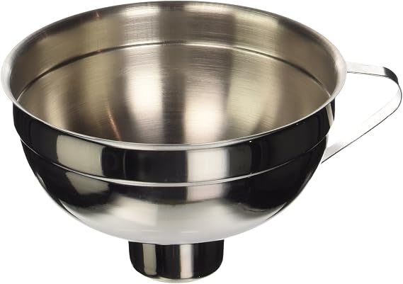 KitchenCraft Home Made Jam Funnel, Traditional, Stainless Steel, 14.5 cm | Traditional design preserves shape and features a side handle for comfortable, secure pouring during hot jam prep.