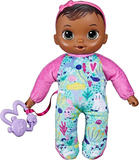 Baby Alive Soft n Cute Doll, Brown Hair, 11-Inch First Baby Doll Toy, Washable Soft Doll, Toddlers Kids 18 Months and Up, Teether Accessory