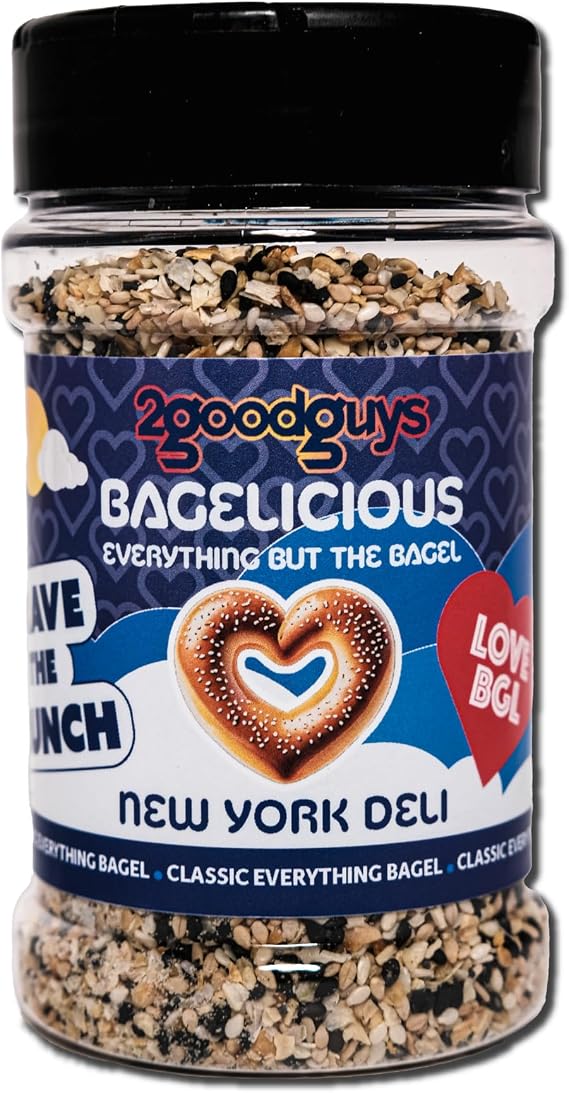2GoodGuys Bagelicious Everything But the Bagel Seasoning - Savoury Seasoning - Original Bagel Topping - Crunchy Toasted Seeds (180g, New York Deli)