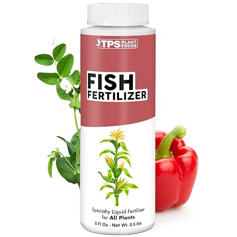 Fish Fertilizer Liquid Supplement for Lush Growth & Strong Roots, 8 oz | Hydrolyzed for Quick Uptake, Boosts Soil Microbes, For Gardens & Houseplants, Gentle Low-Nitrogen Formula