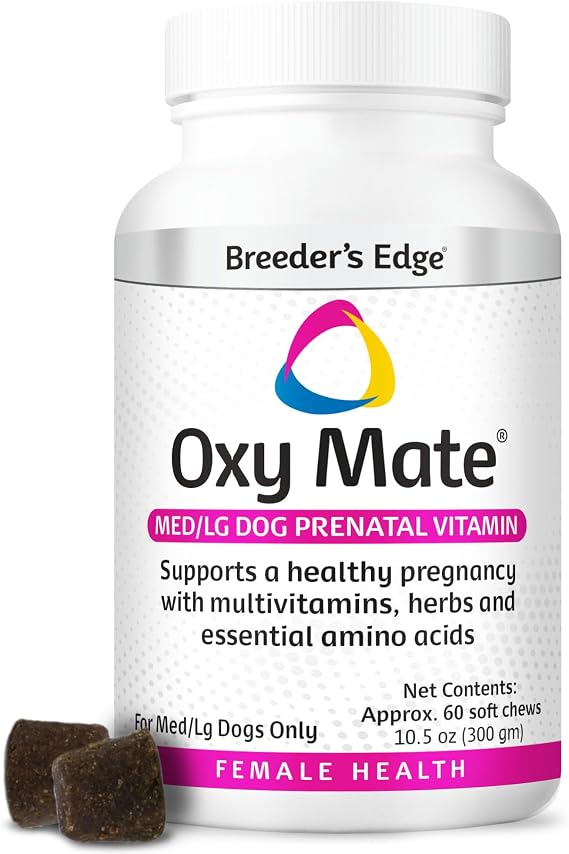 Breeder's Edge Oxy Mate Prenatal Vitamins for Dogs & Cats, Soft Chews, 60ct