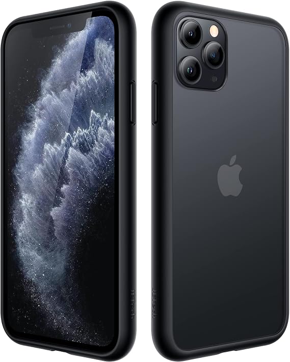 JETech Matte Case for iPhone 11 Pro 5.8 Inch Shockproof Military Grade Drop Protection Frosted Translucent Back Phone Cover Anti-Fingerprint Black