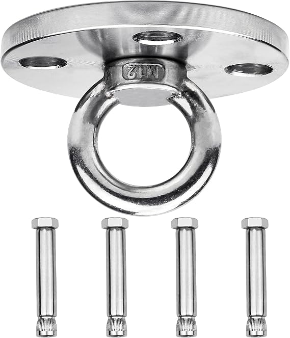 Heavy Duty Swing Hanger Hooks, Stainless Steel Swing Set Accessories 360° Swivel Wall Ceiling Mount Bracket with Screw Bearable 500kg for Yoga Hammock Chair Sandbag, Swing Sets