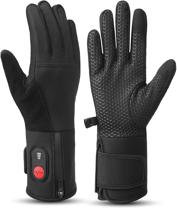 Upgraded Heated Glove Liners for Men & Women, Thin Rechargeable Gloves with Heating, Touchscreen Compatible, Fast Charge, Long Lasting for Winter Sports & Outdoor Use