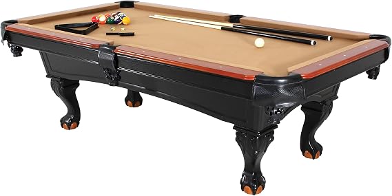 Minnesota Fats 8' Covington Billiard Table with Carved Solid-Wood Legs and Antiqued Wood Finish