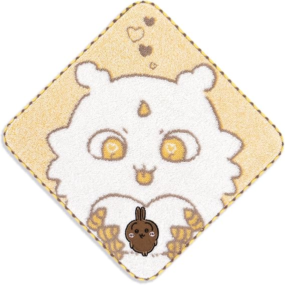 Chiikawa Towel Handkerchief, Yellow, Rabbit 41-1270080, Approx. 9.8 x 9.8 inches 25 x 25 cm