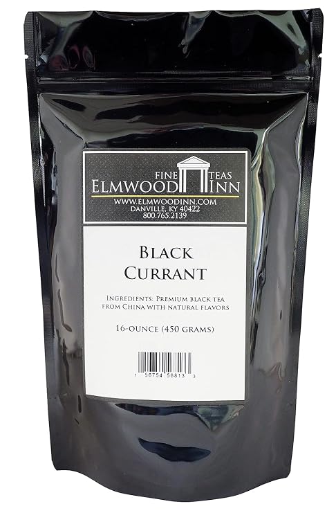Elmwood Inn Fine Teas Black Currant Black Tea, 16-Ounce Pouches