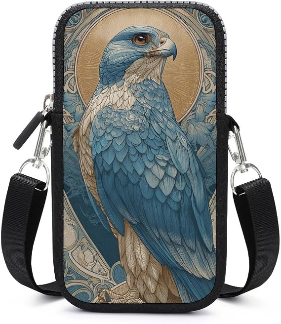 Happy Eagle Crossbody Mobile Phone Bag Smartphone Bag With Adjustable Strap black