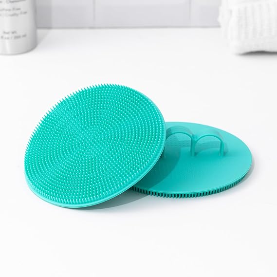 PiperWai Silicone Body Scrubber, Exfoliating Shower Brush, Turquoise