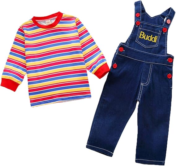 Toddler Baby Boy Girl Clothes Outfits Stripe Top +Denim Strap Overalls/Skirt Winter Clothes