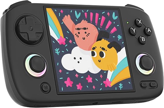 Anbernic RG CubeXX Retro Handheld Game with 3.95 Inch IPS Screen Linux System RGCubeXX Built-in 64G TF Card 5056 Games Support TV Output 5G WiFi Bluetooth 4.2(Black)