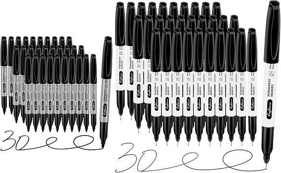 Black Fine and Ultra Fine Point Permanent Markers