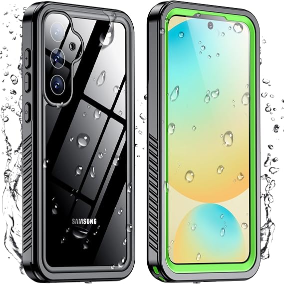 for Samsung Galaxy S24 FE Case Waterproof, [Military-Grade Drop Protection] [IP68 Underwater] Full Body Heavy Duty Rugged Shock-Proof Case for S24 FE 6.7''-Green