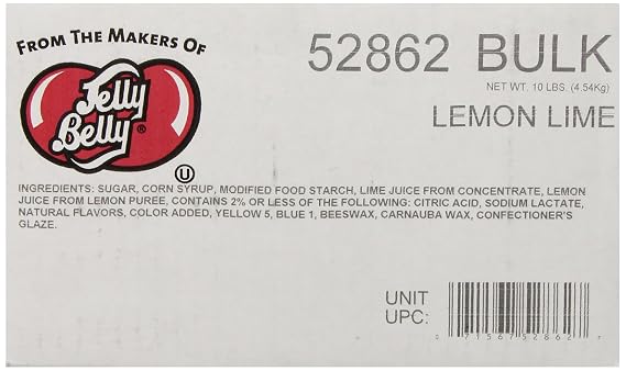 Jelly Belly Lemon Lime Jelly Beans, 10-Pound Box