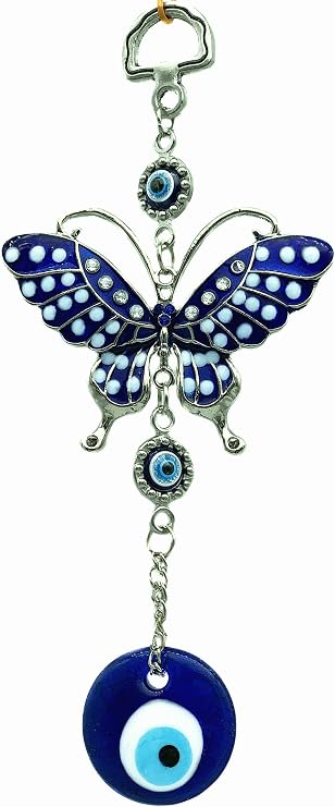 Blue Evil Eye Hanging Ornament Butterfly Design (BDB068)
