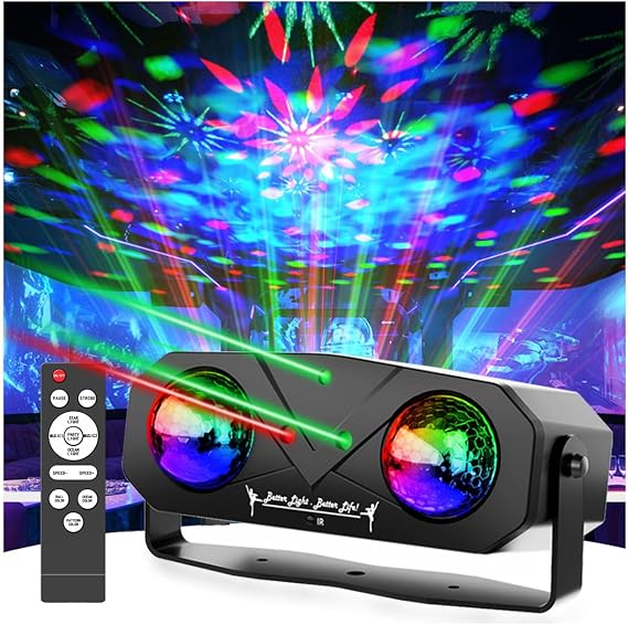 Disco Ball Light,Party Disco Strobe Ocean Star Projector Dj Dance Light Sound Activated with Remote Control Stage Rave for Parties Bar Birthday Wedding KTV Christmas Halloween Dancing Decor