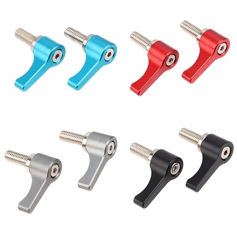 2pcs M5 Threading Rotating Knob Adjustable Thumb Lever Screw for 15mm Rod Clamp,12.8mm Length (Red)