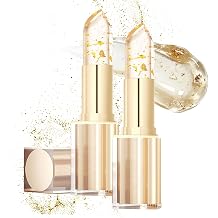 2pcs PH Lipstick Colour Changing - Colour Changing Lipstick - PH Adjusting Clear Lip Stick with Gold Foil - Moisturizing Lip Balm Glossy Shine & 24H Hydrating - Smooth Texture Lipsticks for Women