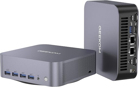 GEEKOM GT13 MAX AI Mini PC,Intel Core U9-185H (Up to 5.1GHz) Mini Computer | DDR5 16GB RAM(Up to 96GB) & 1TB SSD, 4K@120Hz Quad Display,Dual USB4.0, 8×USB, WiFi7, Dual LAN for Gaming/Video Editing