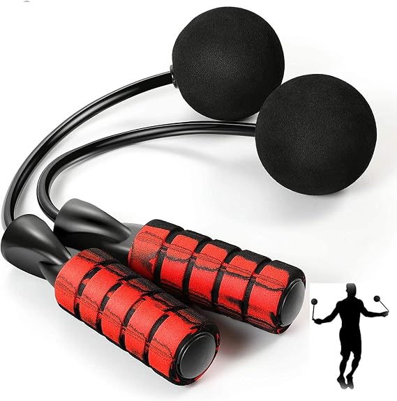 CYWQ Weighted Cordless Jump Rope for Workout Fitness ,Exercise Skipping Ropes Tangle-free with Ball Bearings Weighted Ropeless Jump Rope