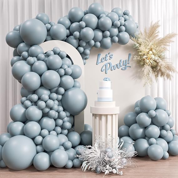 Awenztech 110pcs Dusty Blue Balloon Arch Garland Kit 18 12 10 5 inch