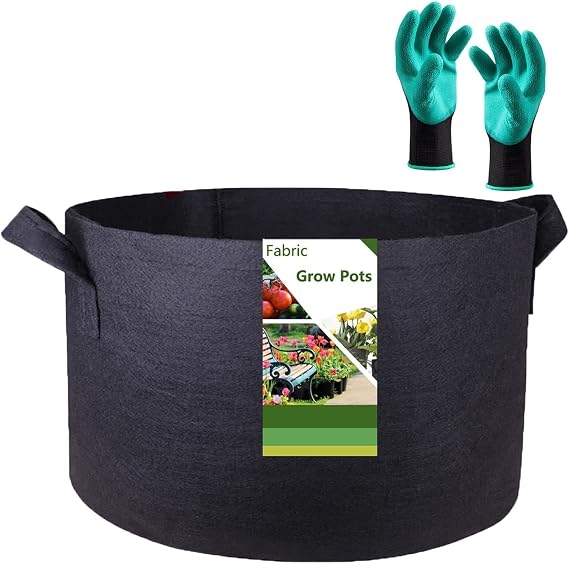 100 Gallon Big Raised Garden Bed Bag (40x20 inch) Large Plant Grow Bag for Tomato,Potato Planter,Herbs Veggies Planter,Flower Bed,Plant Container,Yard Waste,Lawn Debris,Leaf Bag with Gardening Gloves