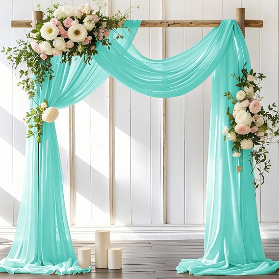 Wedding Arch Draping Fabric 30'' x 18FT Sheer Chiffon Arch Drape Backdrop