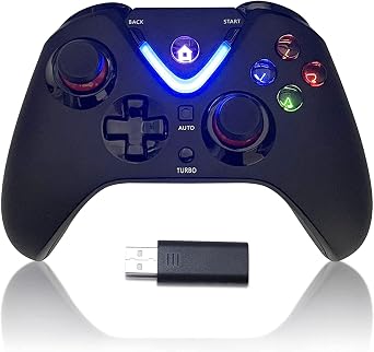 Wireless Game Controller with LED Lighting Compatible with Xbox One S/X, Xbox Series S/X Gaming Gamepad, Remote Joypad with 2.4G Wireless Adapter, Rechargeable Battery