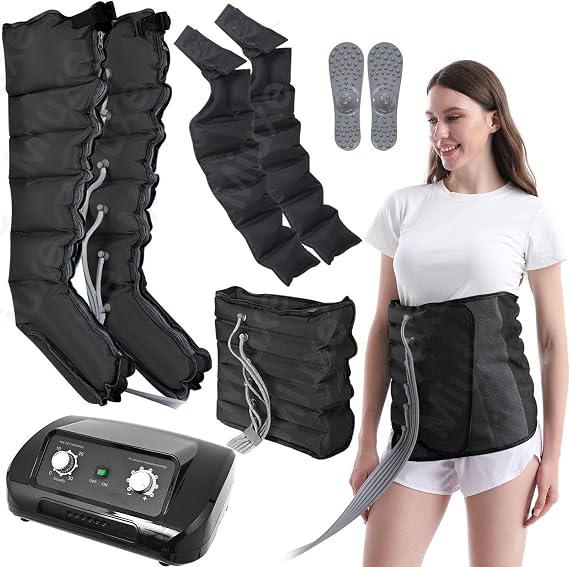 Leg Massager with Air Compression | Pressotherapy Full Body and Lymphatic Drainage for Circulation and Relaxation, Foot and Legs Massage Machine for Home and Office Use