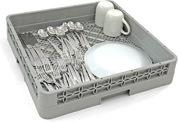 Flatware Rack for Commercial Dishwasher | Full Size Combination | Polypropylene | Gray