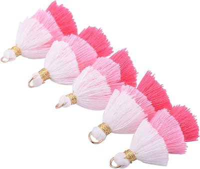 KONMAY 50pcs Bulk 1.43.5cm Tiny Tri-Layered Tassels with Gold Jump Ring for Jewelry Making, Clothing