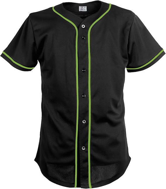 Baseball Jersey for Men Women Full Button Down Short Sleeve Shirts | Custom Plain Softball Jerseys Casual T-Shirts Sports Game Outfits Button Up Activewear Birthday Party Hip-Hop Hipster Tops