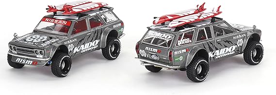 True Scale Miniatures Model Car Compatible with Nissan Datsun KAIDO 510 Wagon 44 Kaido Offroad V1 1/64 Diecast Model Car Kaido House KHMG121