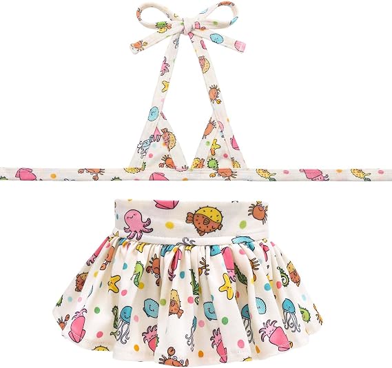 CuteBone Dog Bikini Dress, Stylish Swimsuit Costume for Small Dogs, Comfortable & Adjustable Puppy Bathing Suit, Soft Outfit Pet Apparel for Beach, Pool and Summer Fun DB36XS